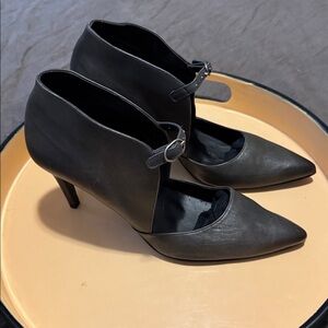 Free People Sleek Grey Heels with Strap